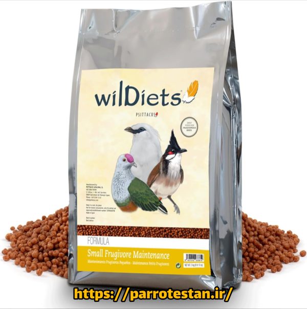 غذای مرغ مینا پلت انواع کبوتر های میوه خوار انواع توکان انواع طوطی سانان Psittacus Small Frugivore Maintenance